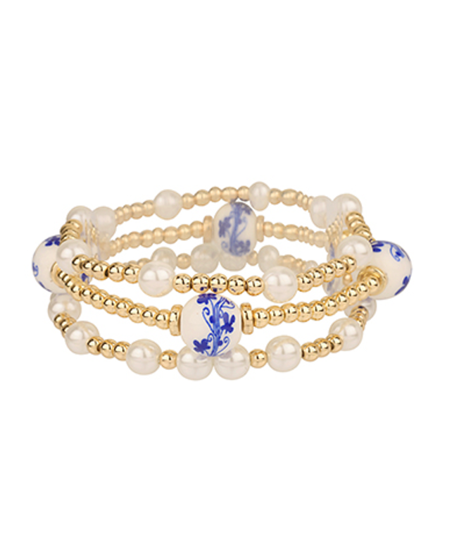 Blue Chinoiserie Bracelet Set