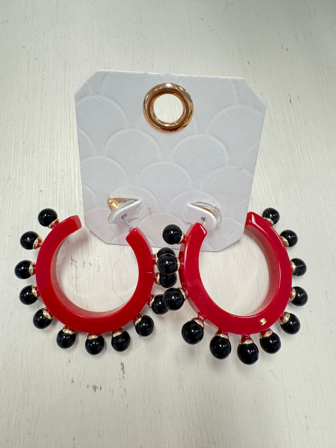 Gameday Studded Ball Hoop Earrings