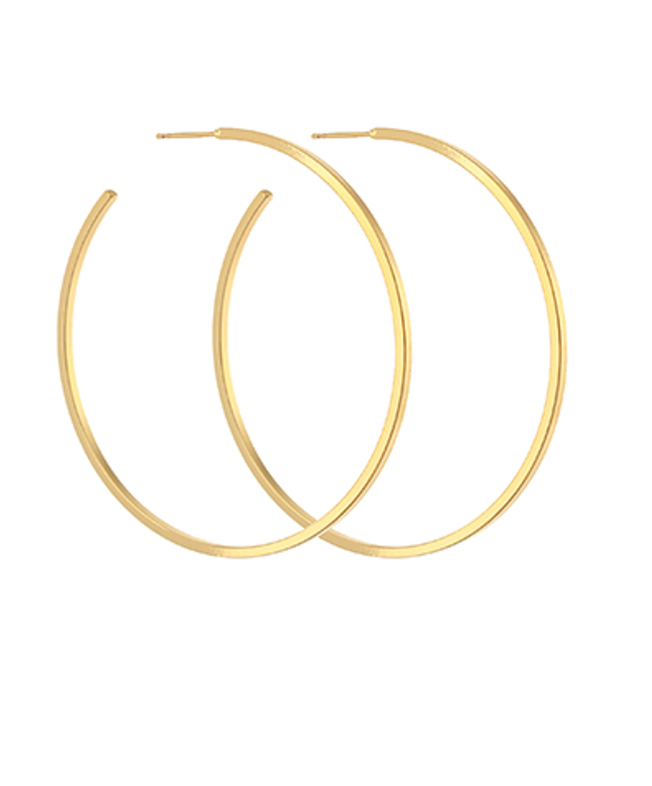Thin Square Gold Hoop Earrings