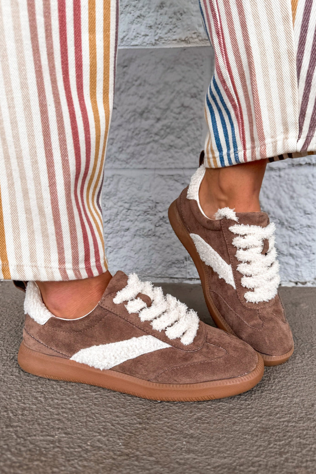 matisse wylder taupe brown sherling sneakers