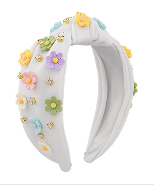 Spring Floral White Headband