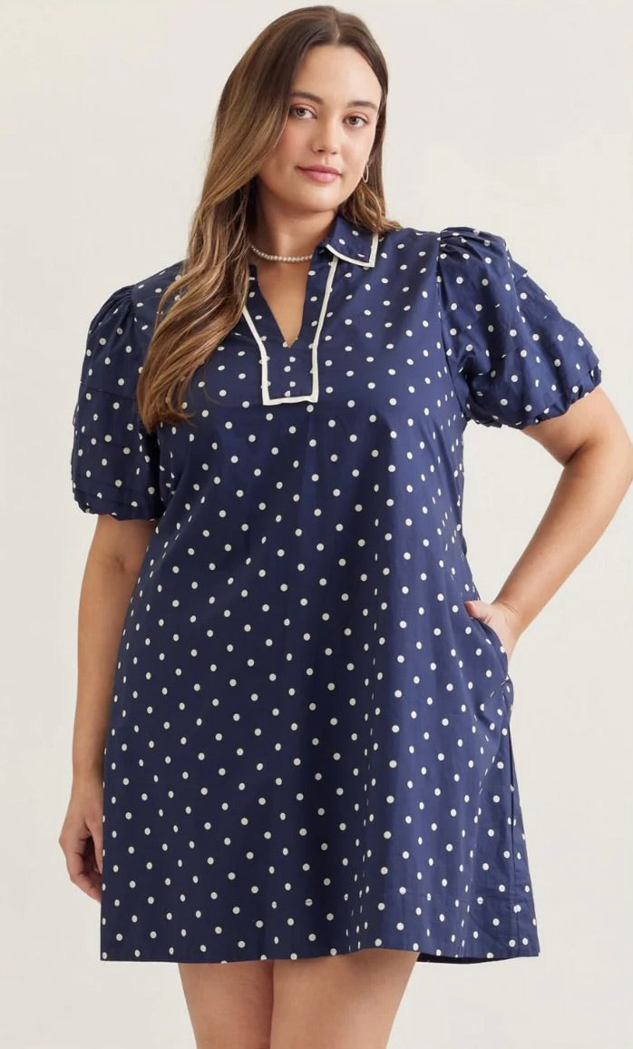 women's plus size polka dot dress