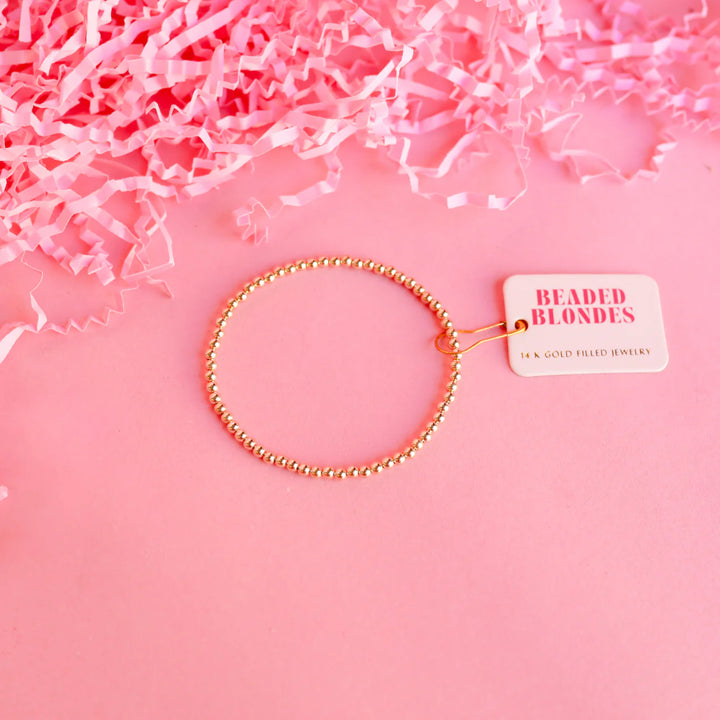 Beaded Blondes 3mm gold beaded bracelets