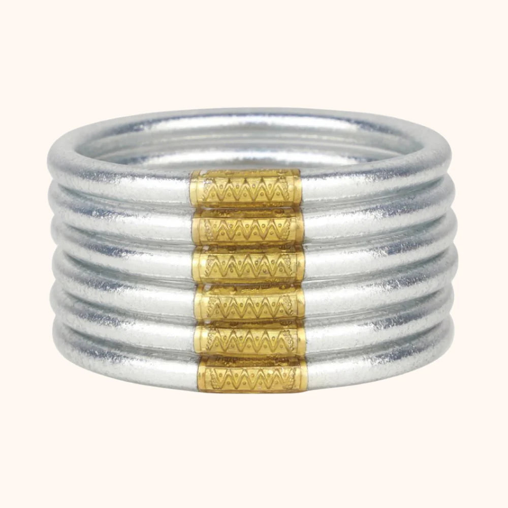 BuDhaGirl silver bangle® (AWB®) bracelets, set of 6