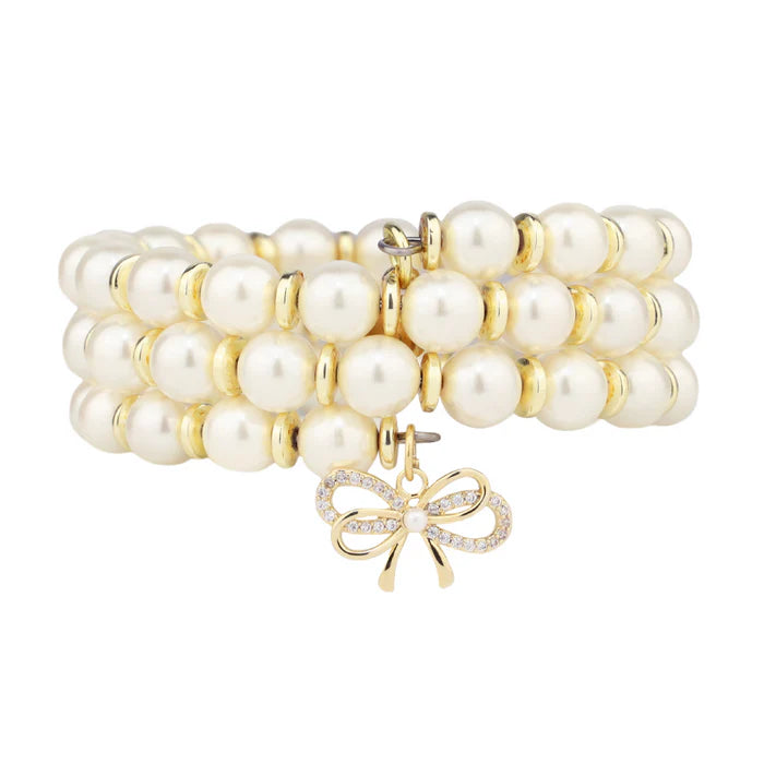 BudhaGirl White Pearl Wrap Bracelet