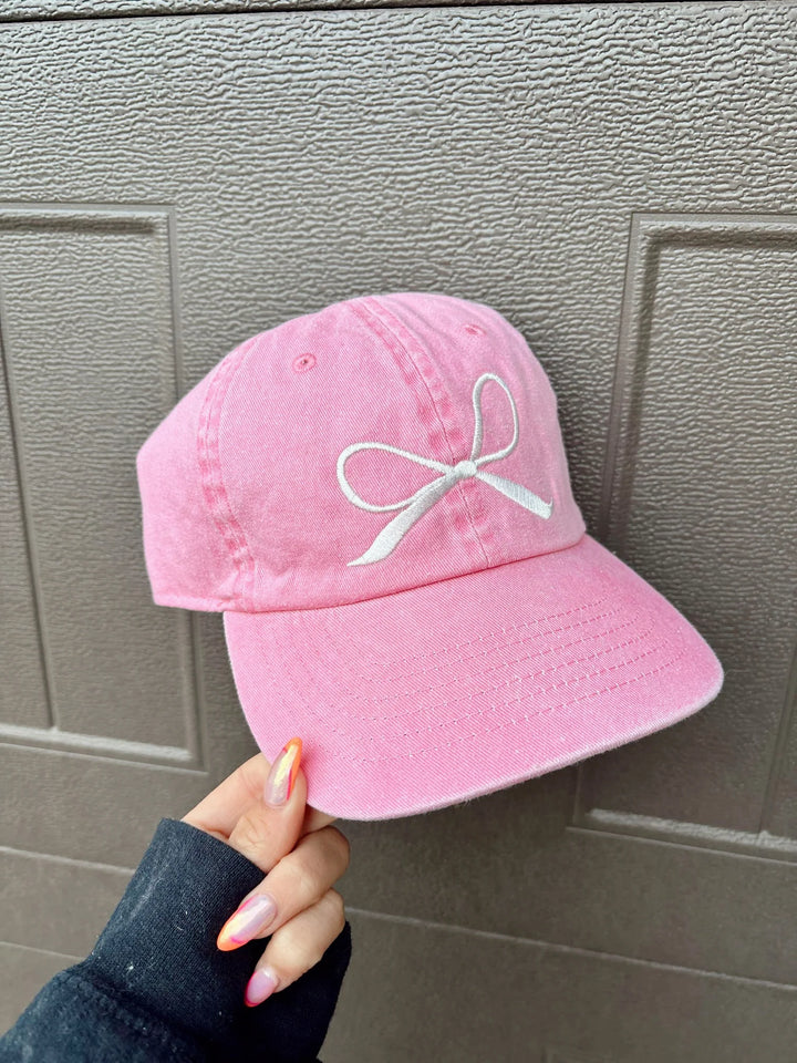 Distressed Vintage couture bow baseball cap