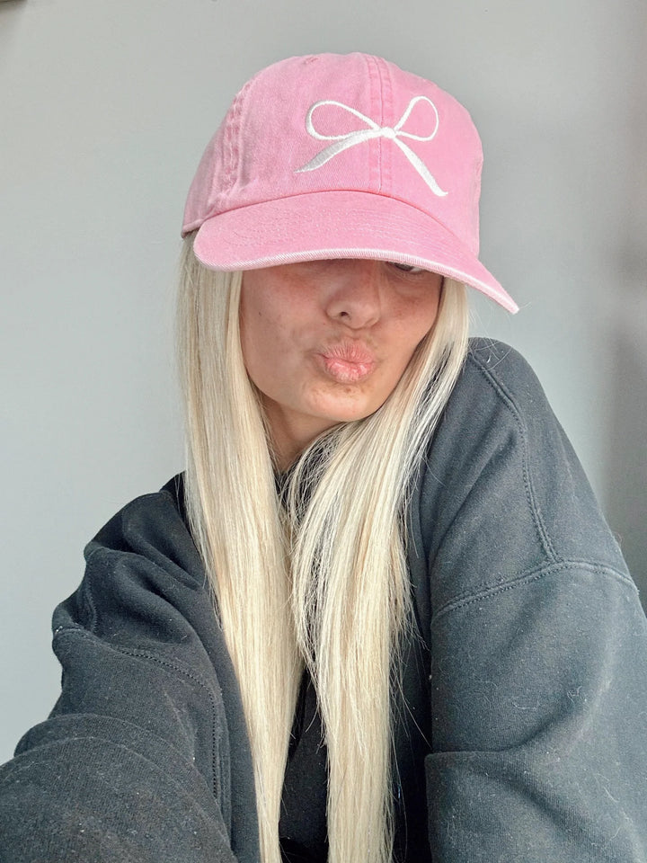 Distressed Vintage couture bow baseball cap
