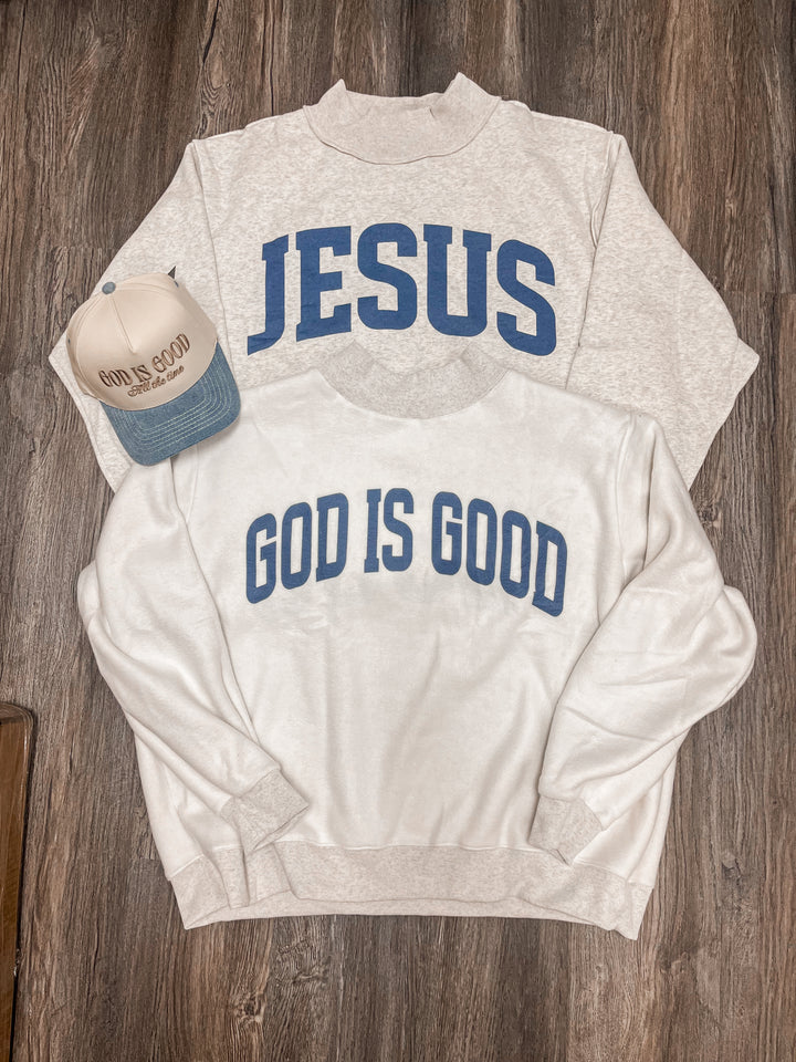 Jesus and God is Good Reversible Sweatshirt