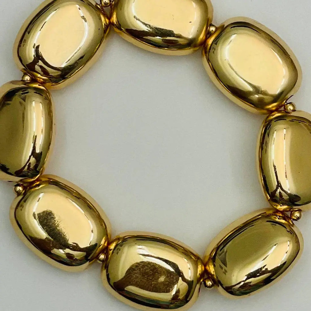 gold chunky stone bracelet