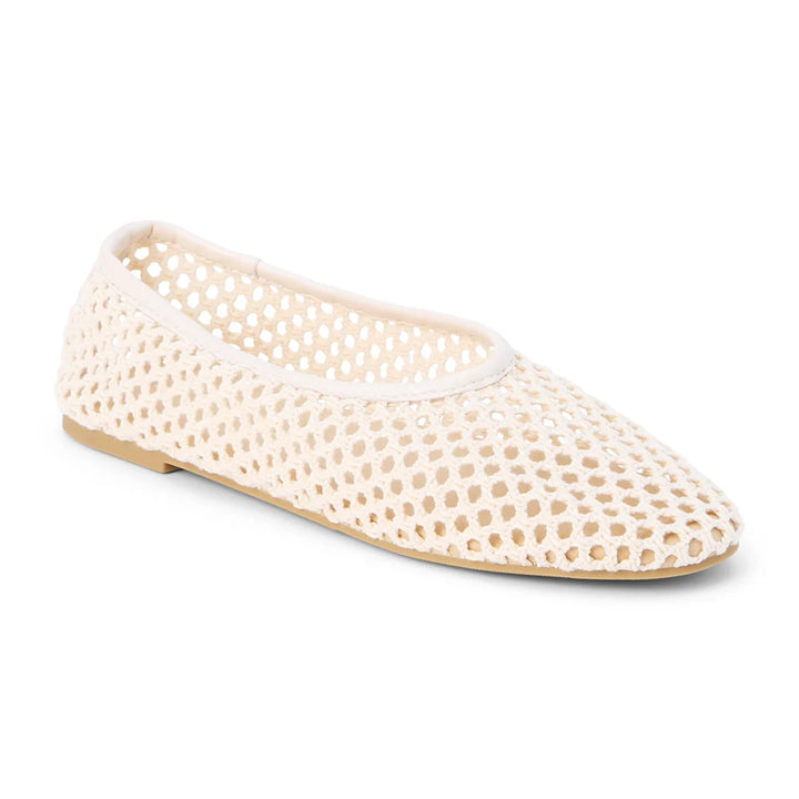 Ivory perforated flat shoe by Matisse