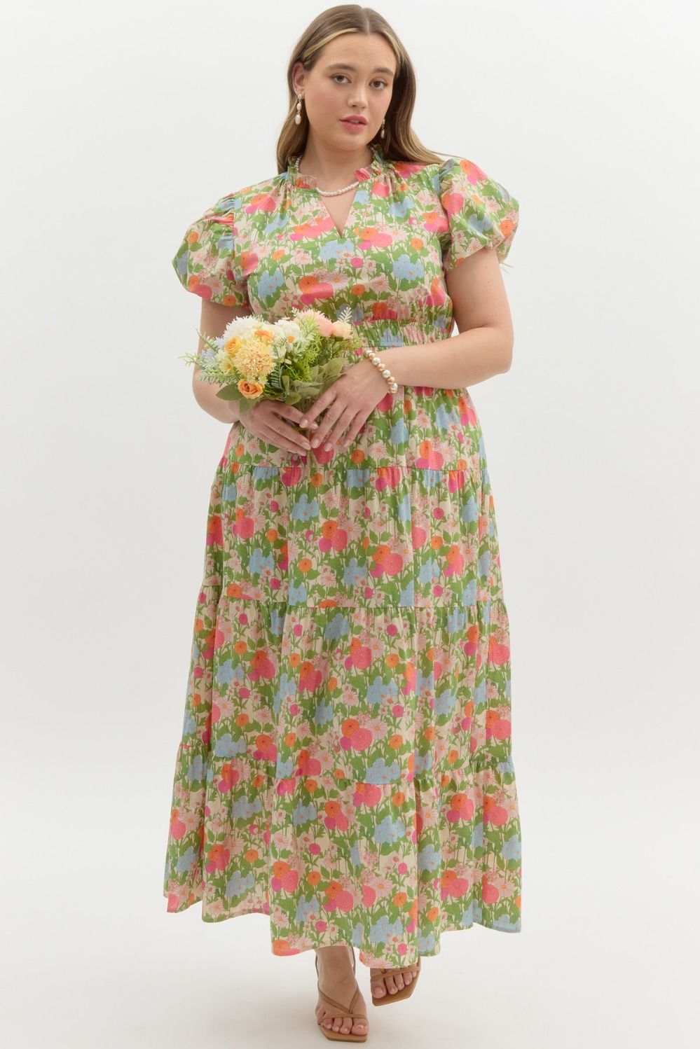 Courtyard Florals Maxi Dress