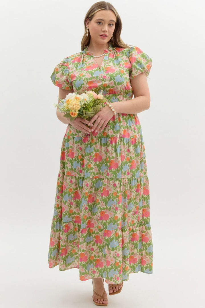 Courtyard Florals Maxi Dress
