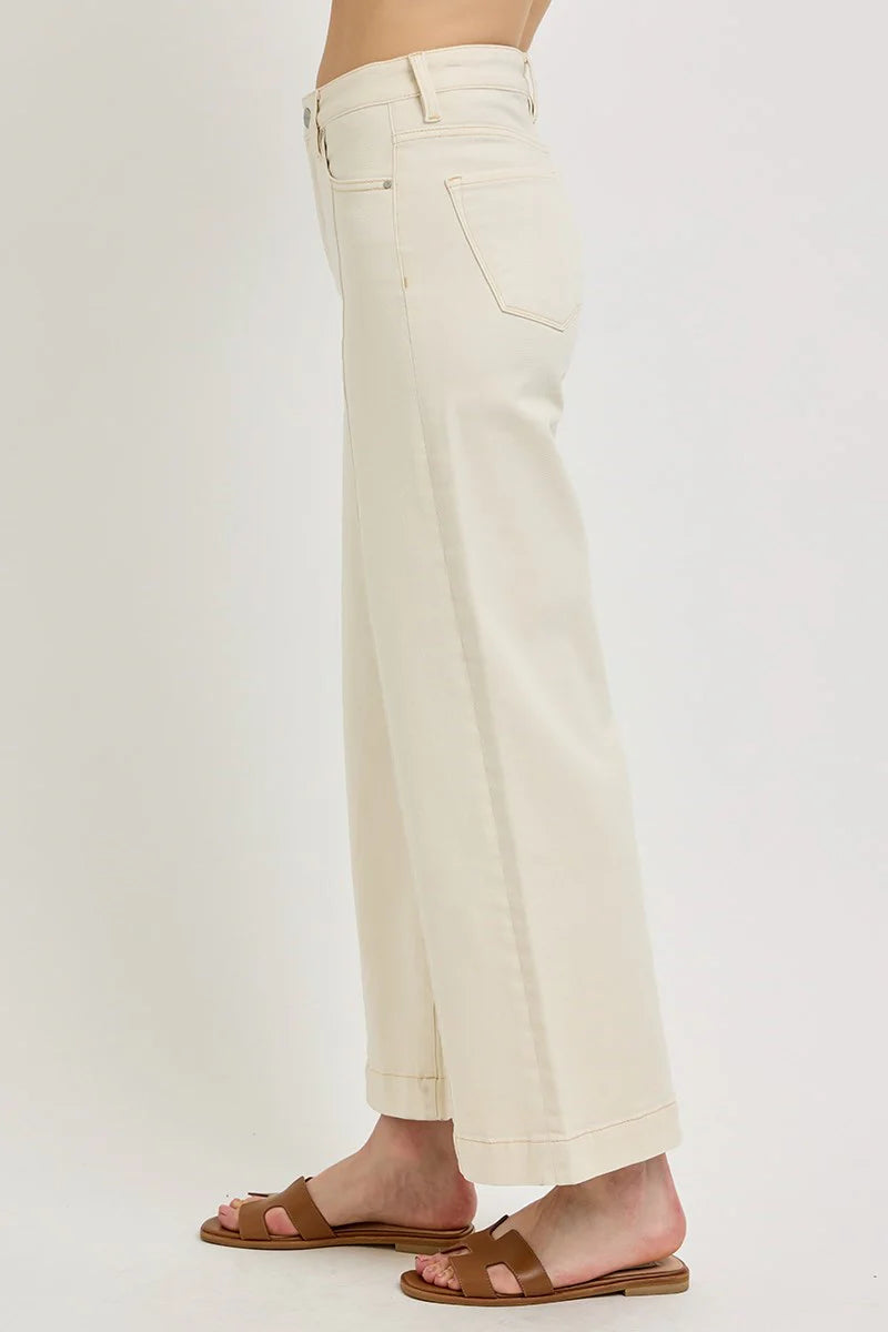 Women's ivory tummy control denim jeans