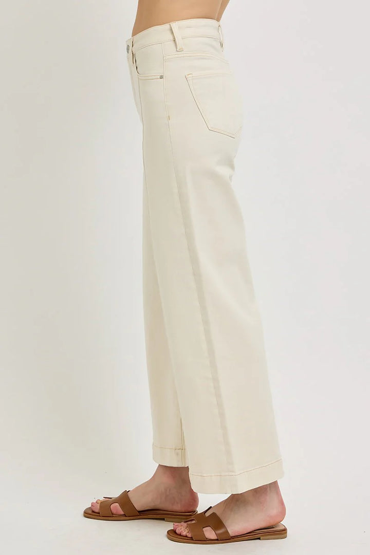 Women's ivory tummy control denim jeans