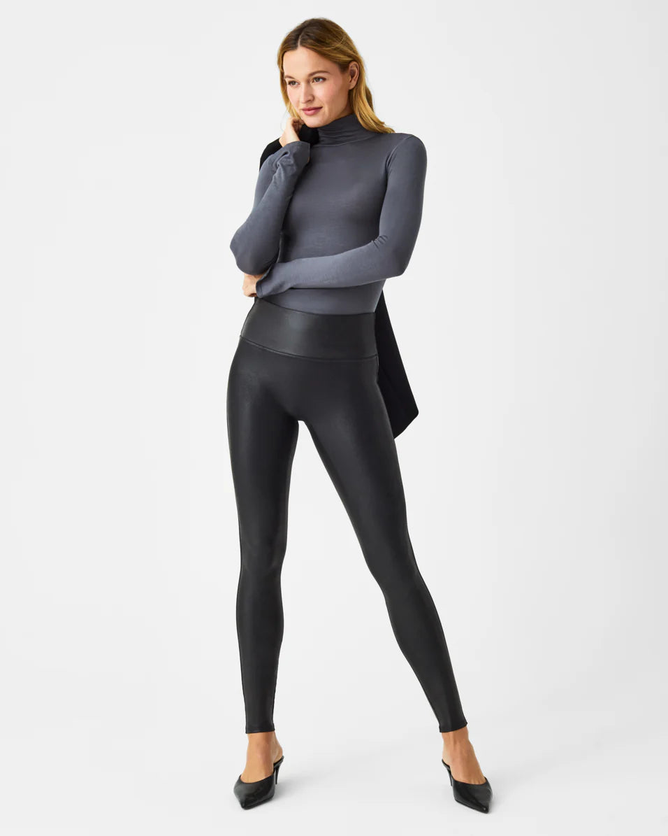 Spanx Women's faux leather black leggings