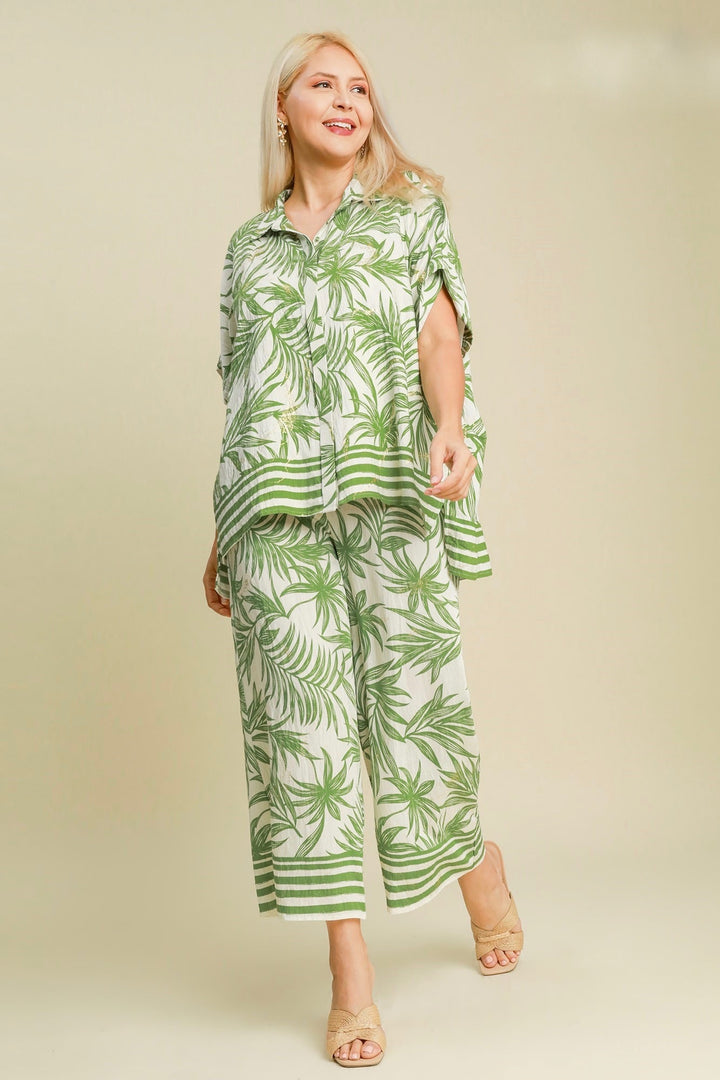 Palm Tree Paradise Cream Pants