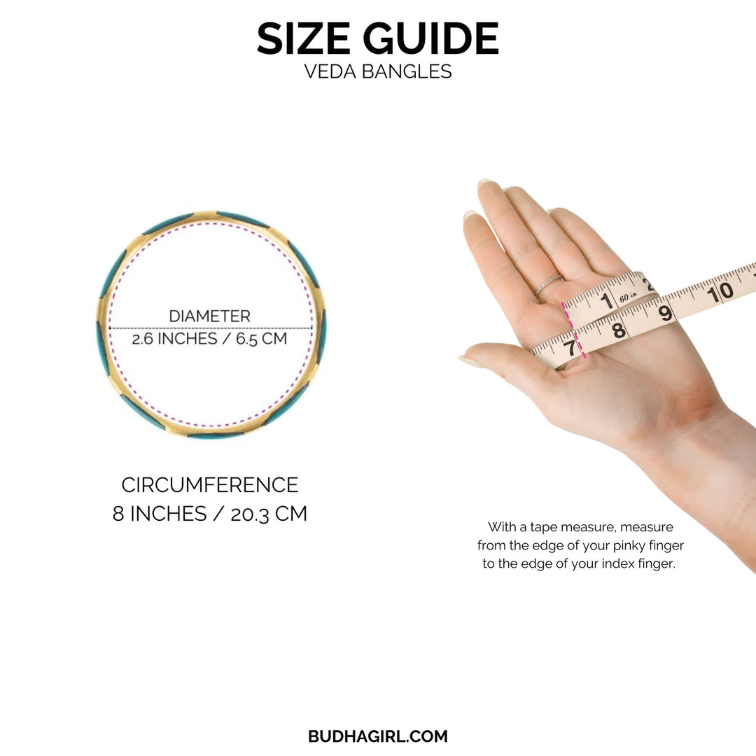 Budha Girl wasabi veda bangle bracelets size chart