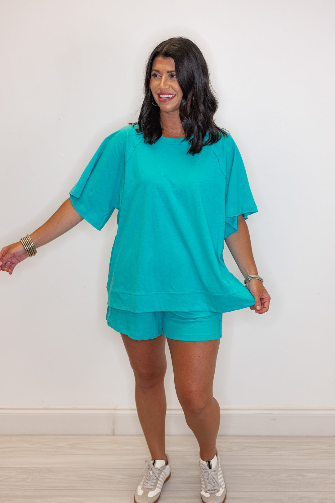 cotton aqua blue matching set