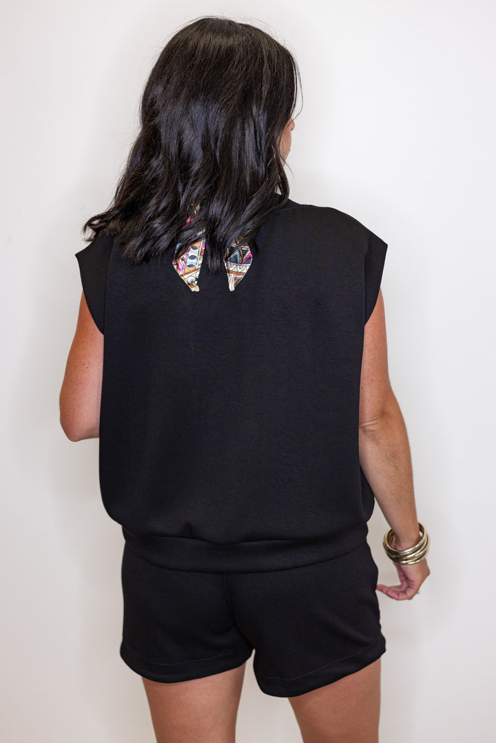 women's scuba easy to wear black top