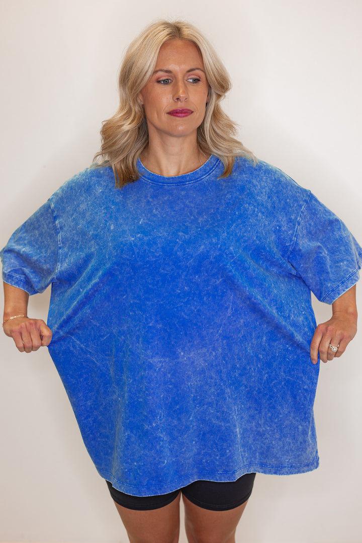 royal blue cotton oversized t-shirt