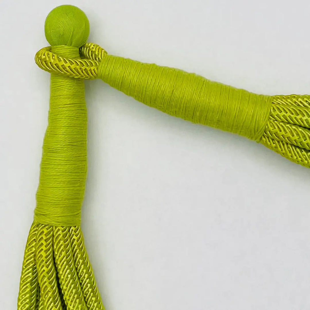 layered rope slub necklace chartreuse green details