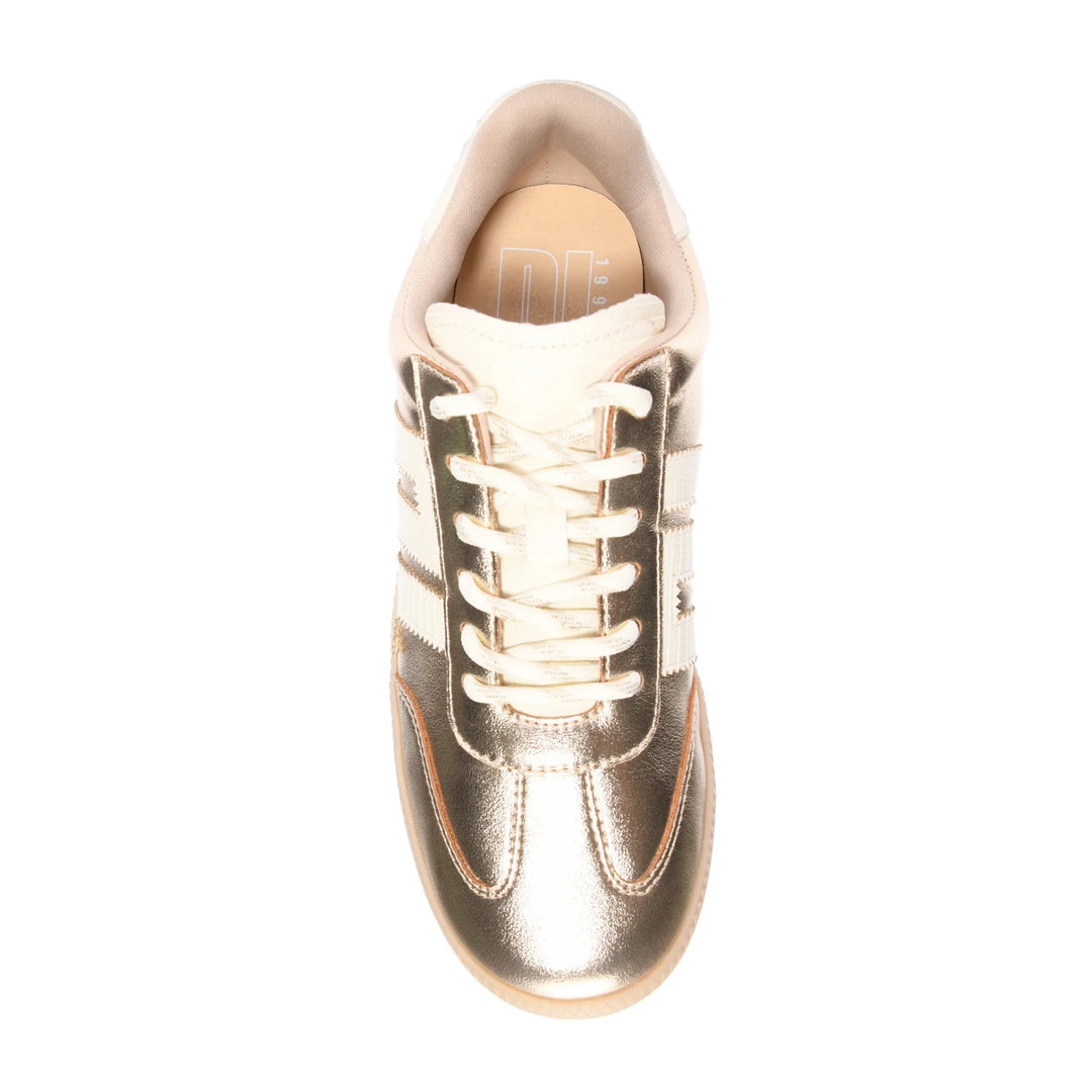 chinese dirty laundry gold trackstar sneakers DL dupes front
