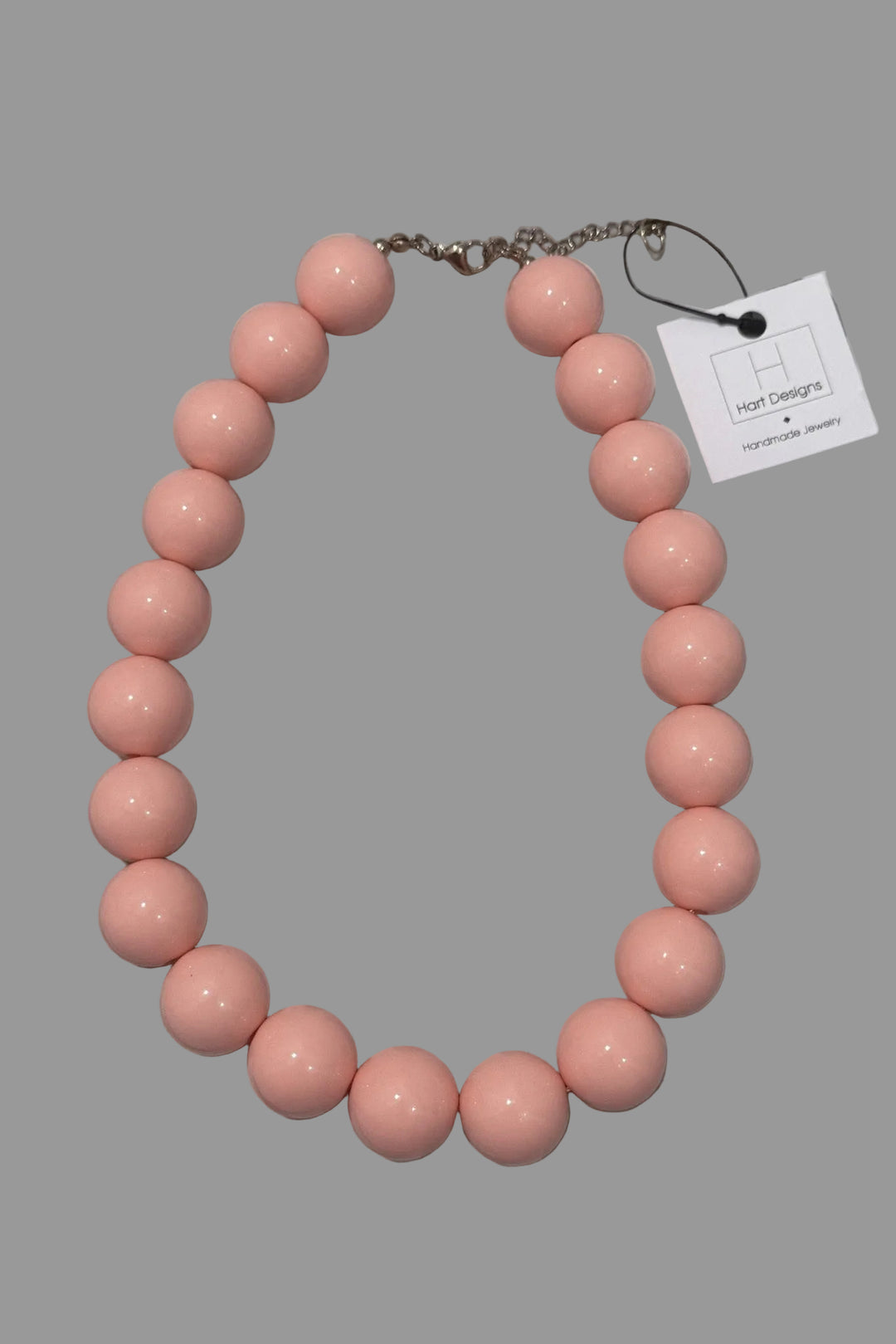 peach chunky beaded women's necklace