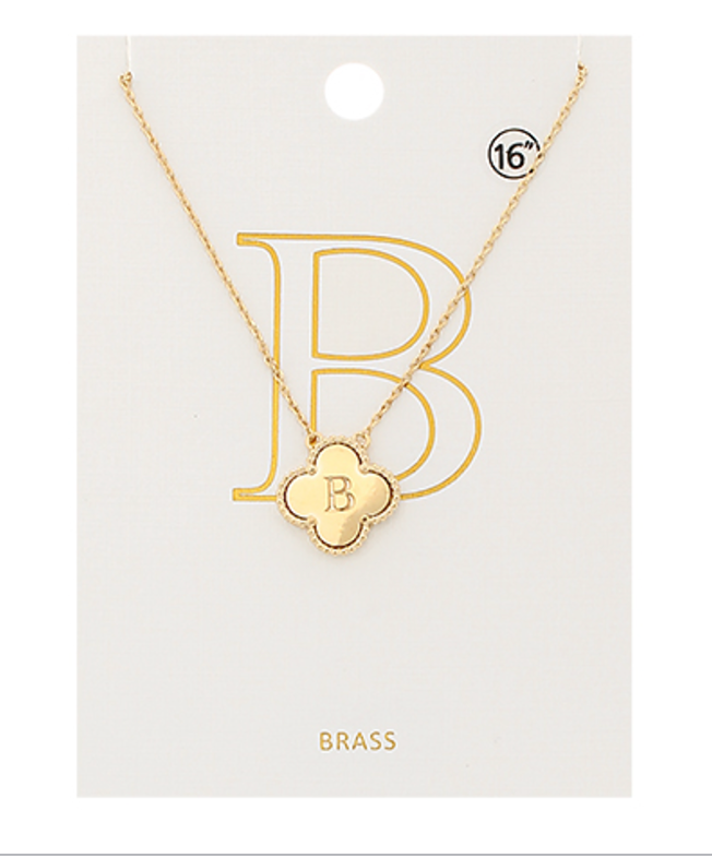 clover initial necklace