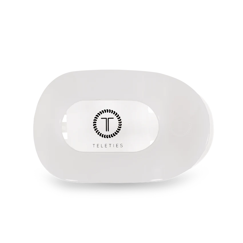 teleties coconut white flat round hair clip