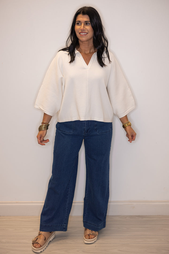 Women's dark washed denim jeans by Entro, perfect for dressier or casual outfits