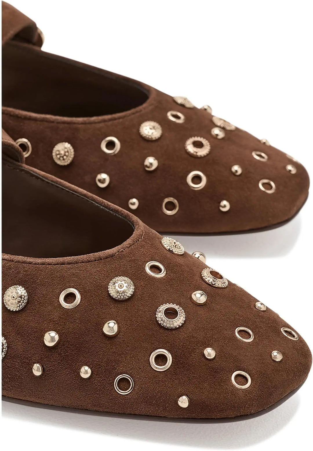 dolce vita mella brown ballet flats with studs