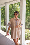 easy cute color block tee shirt dress