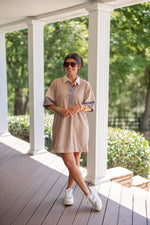 easy cute color block tee shirt dress