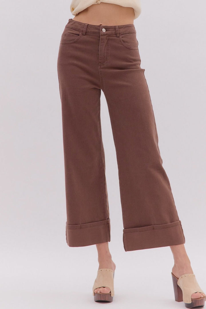 entro chocolate brown twill denim jeans