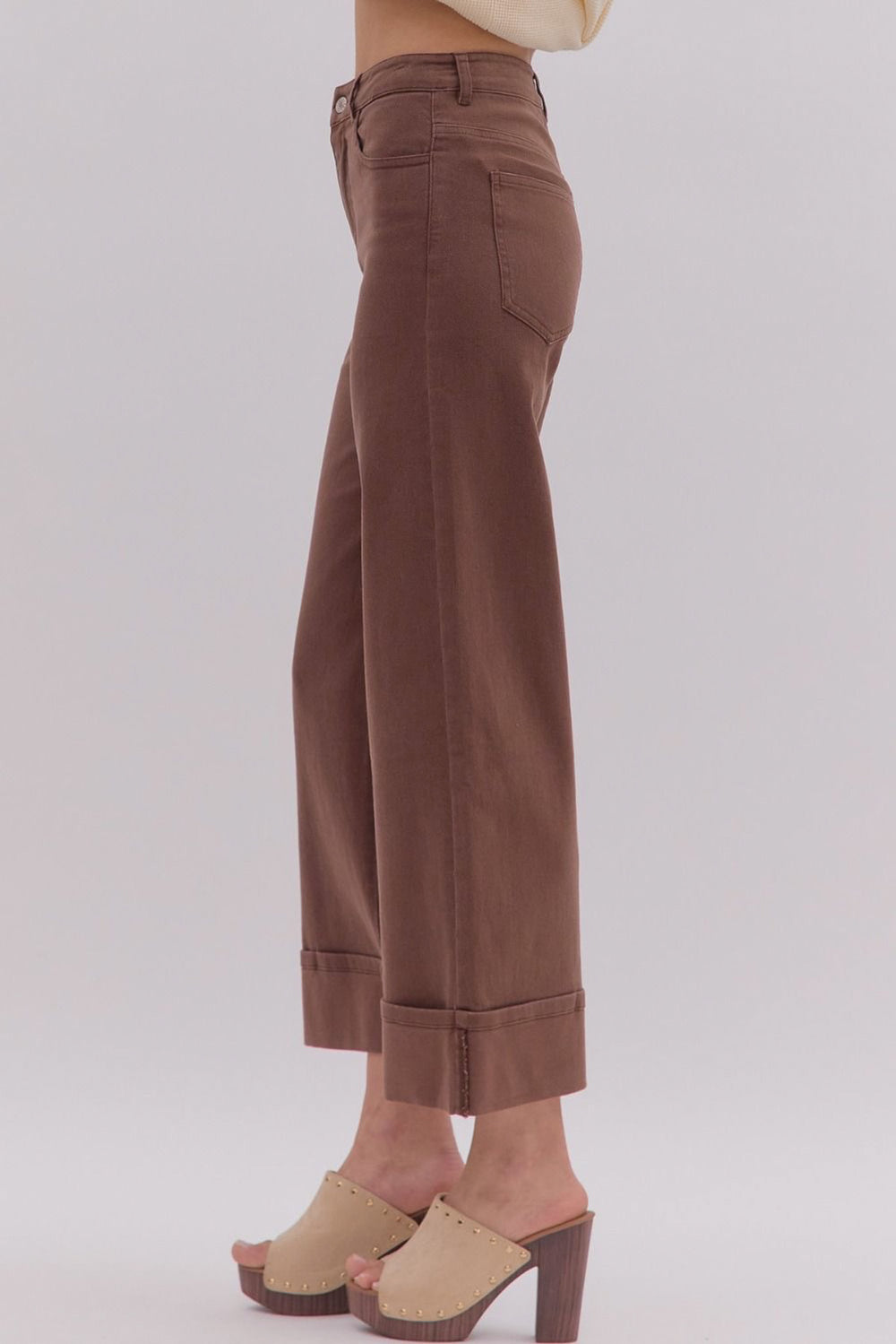 entro chocolate brown twill denim jeans