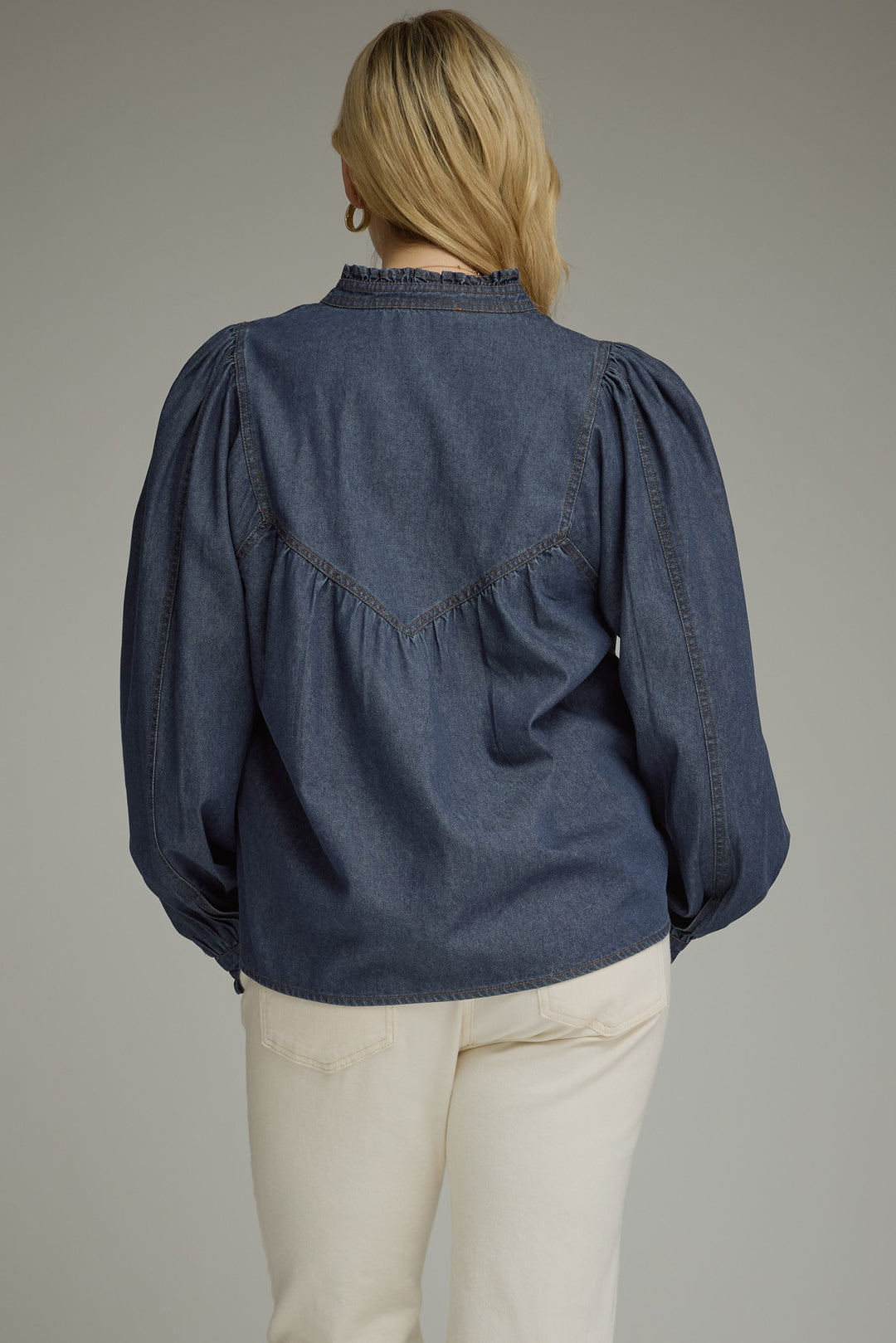 entro dark denim plus size top