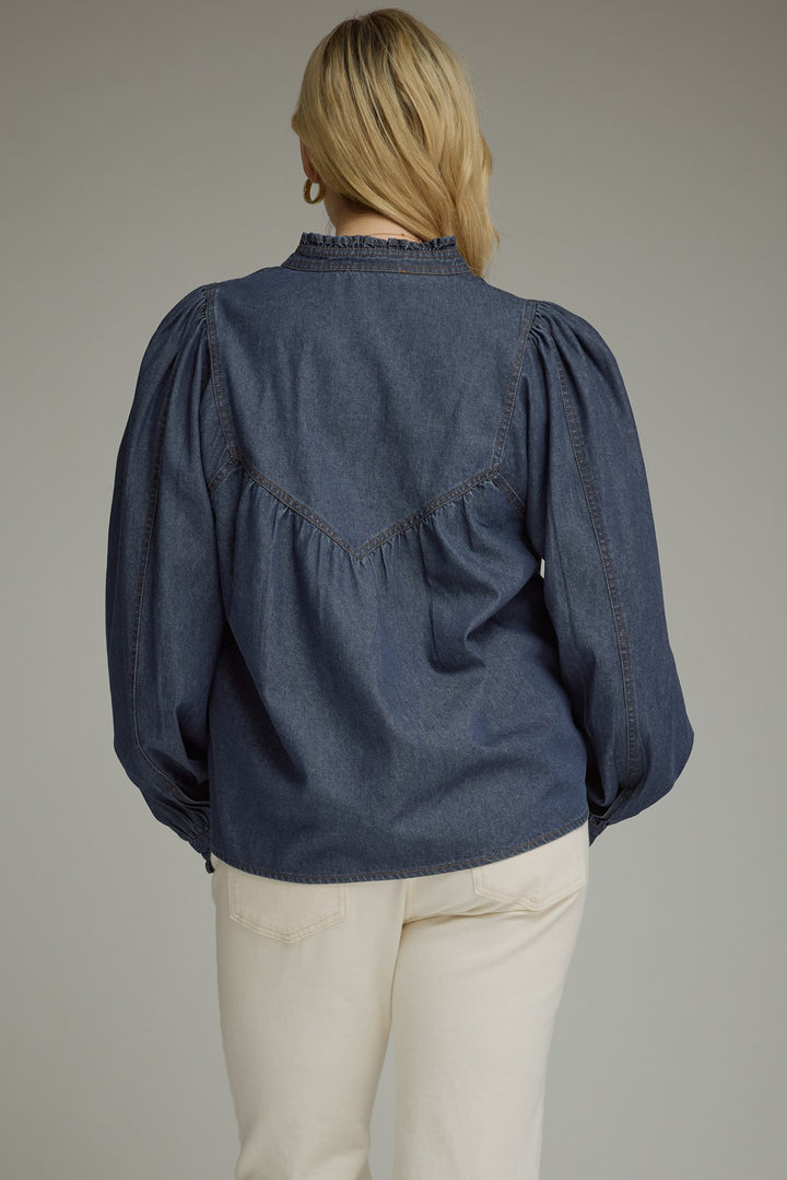 entro dark denim plus size top