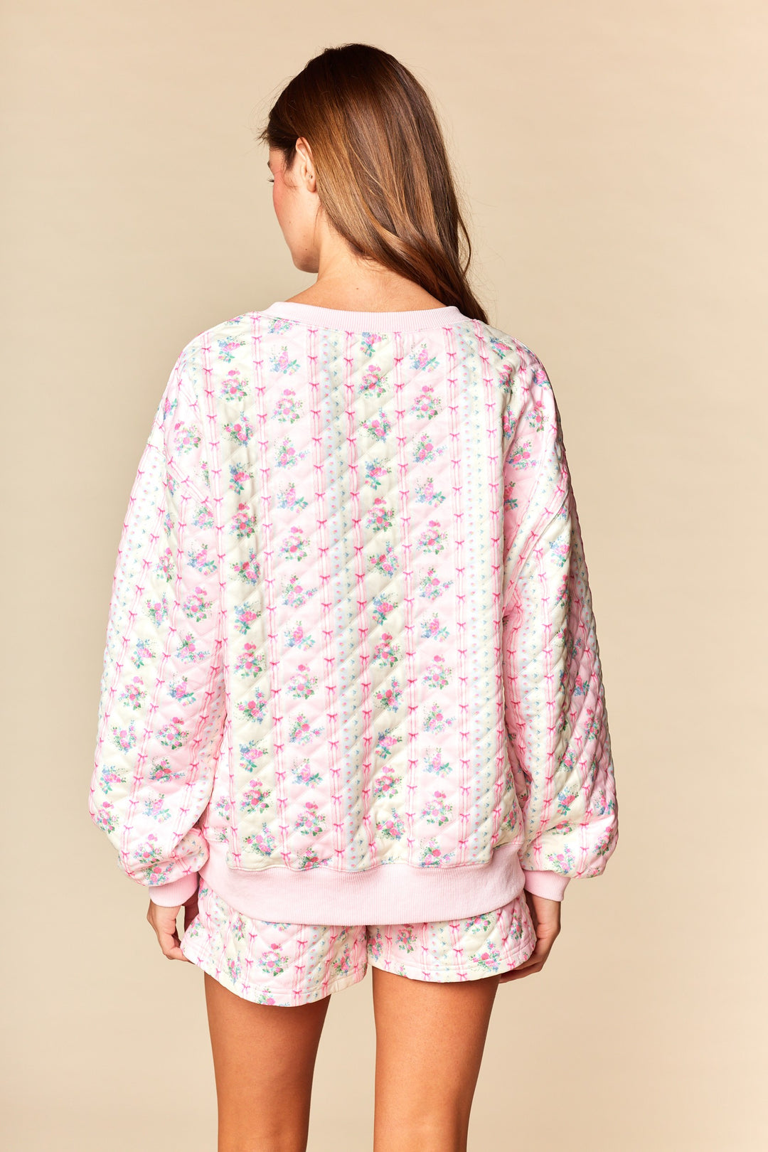 fancy pink floral matching sets back