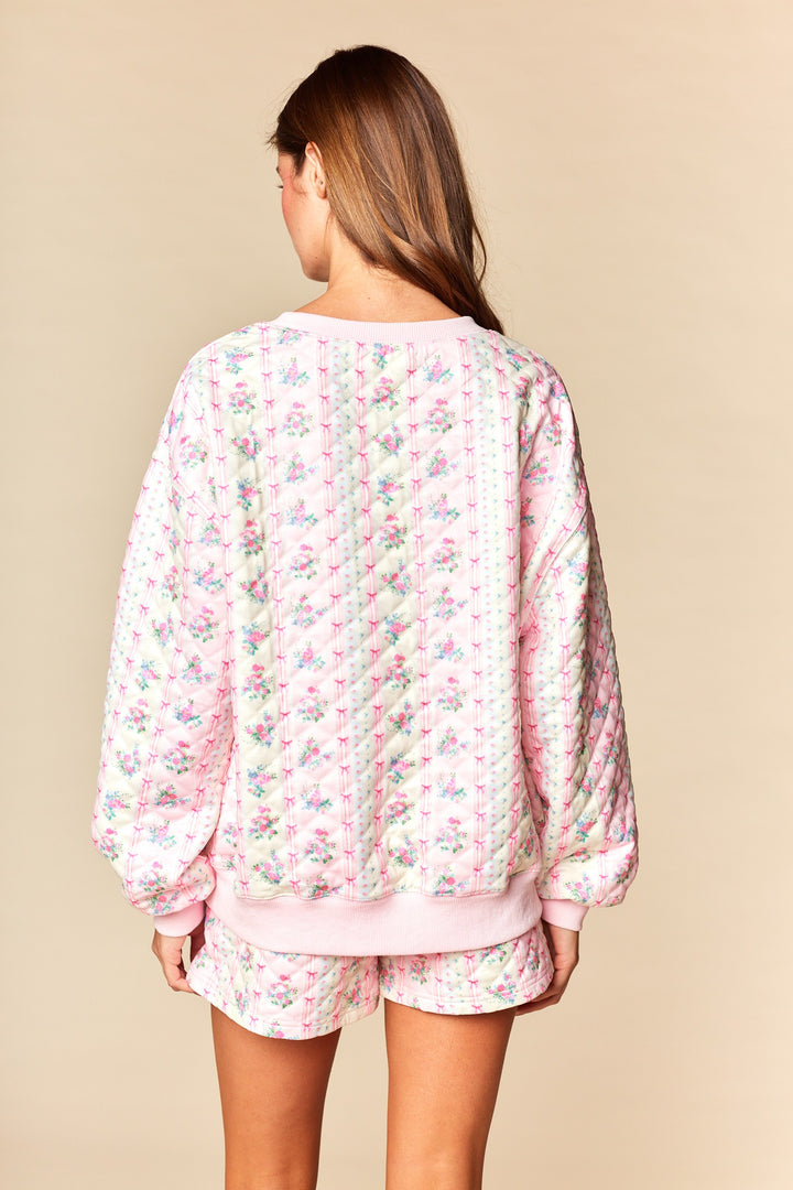 fancy pink floral matching sets back