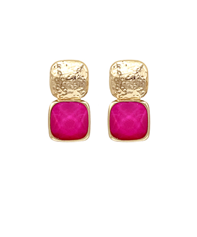 gold fuchsia earrings