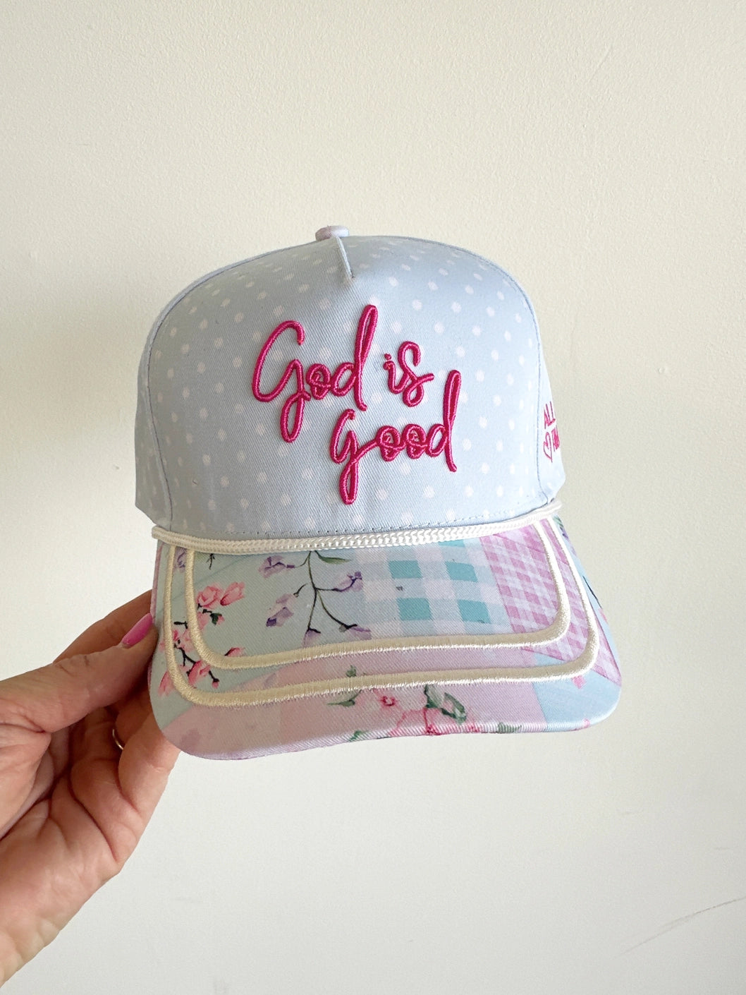 god is good all the time polka dot hat