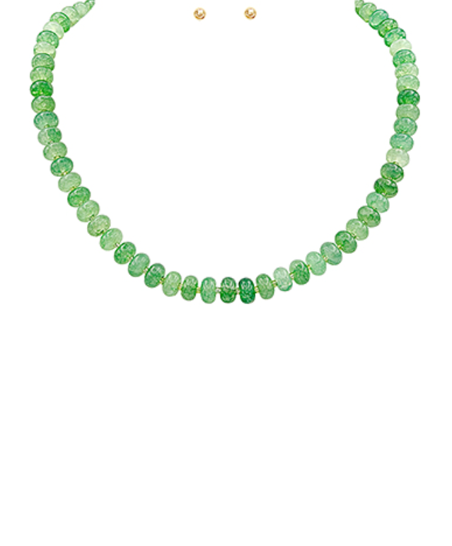 green beaded necklace