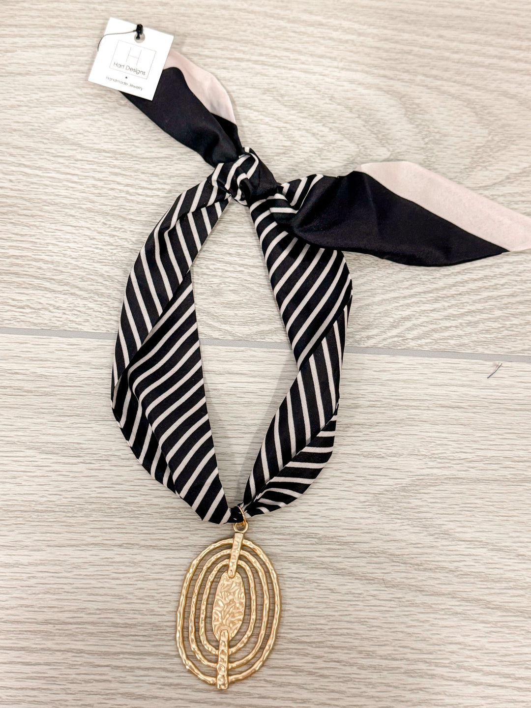black ivory scarf neckace