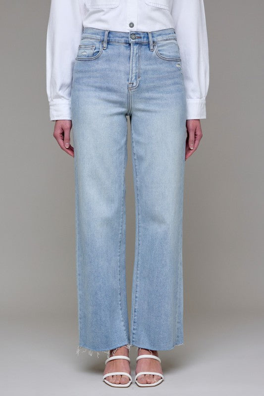Hidden Jeans Logan clean classic stretch Dad jeans in light washed blue