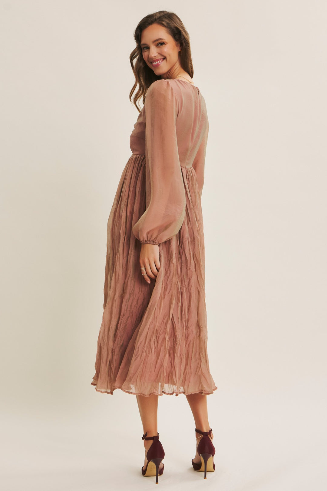 wedding attendee fall dresses mauve side
