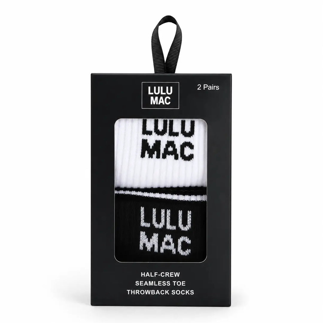 lulu mac 2 pairs of black white socks
