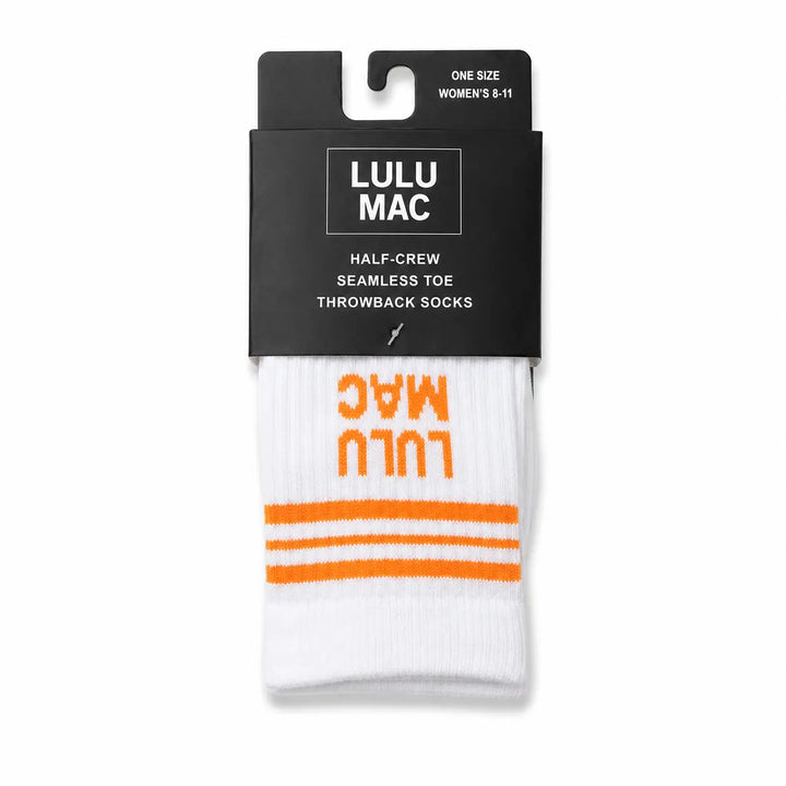 Lulu Mac Single Pair Socks Orange and White