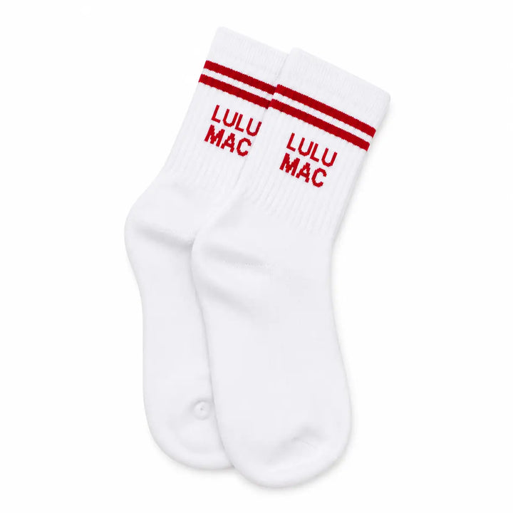 Lulu Mac Single Pair Socks Red and White