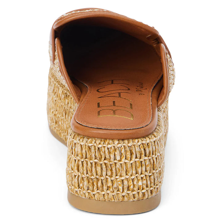 matisse wren raffia cognac mule slide