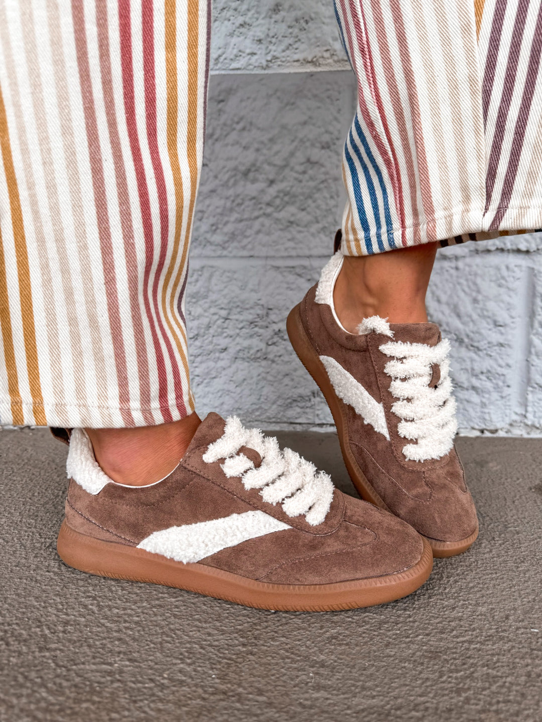 matisse wylder taupe brown sherling sneakers